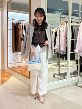 「NOLLEY’S（ノーリーズ）のアイテム（トップス）」を使った、Mihoさん（レディース・160cm）の春コーディネート