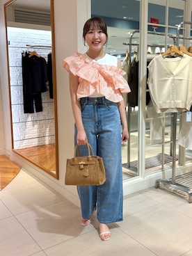 「アイテム（バレッタ/ヘアクリップ）」を使った、Mihoさん（レディース・159cm）の秋コーディネート
