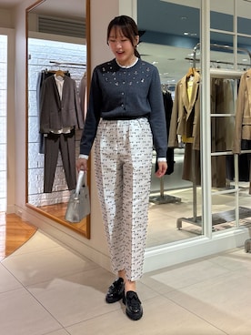 「アイテム（シュシュ）」を使った、Mihoさん（レディース・160cm）の冬コーディネート