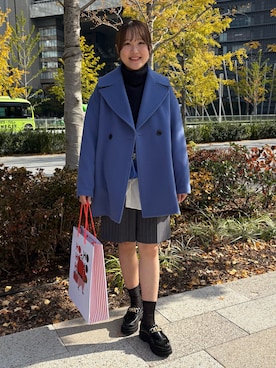 「アイテム（ダッフルコート）」を使った、Mihoさん（レディース・160cm）の冬コーディネート