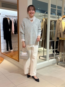 「アイテム（ブローチ/コサージュ）」を使った、Mihoさん（レディース・160cm）の冬コーディネート