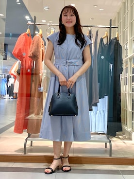 「NOLLEY’S（ノーリーズ）のストラップサンダル（サンダル）」を使った、Mihoさん（レディース・159cm）の春コーディネート