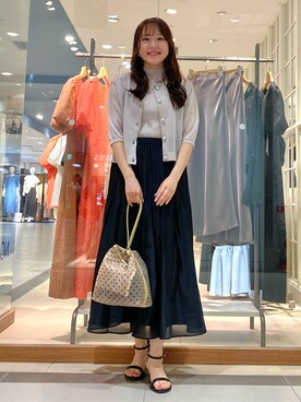 「NOLLEY’S（ノーリーズ）のストラップサンダル（サンダル）」を使った、Mihoさん（レディース・159cm）の春コーディネート