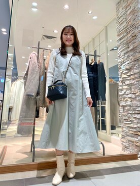 「ブーツコーデ」｜「アイテム（ワンピース/ドレス）」を使った、Mihoさん（レディース・159cm）の冬コーディネート
