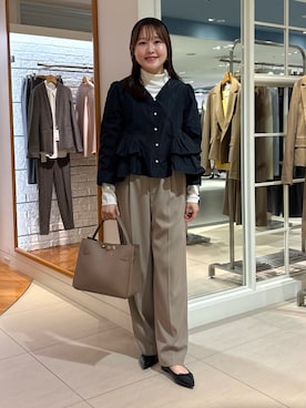 「アイテム（カチューシャ）」を使った、Mihoさん（レディース・160cm）の冬コーディネート