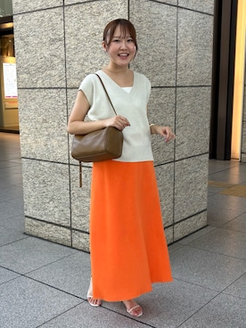 「アイテム（スカート）」を使った、Mihoさん（レディース・159cm）の夏コーディネート