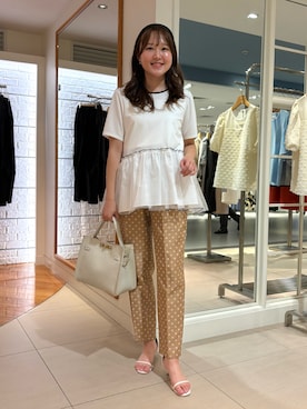 「アイテム（カチューシャ）」を使った、Mihoさん（レディース・159cm）の夏コーディネート