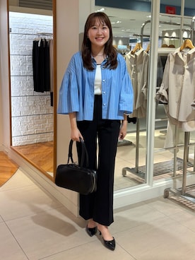 「アイテム（ボストンバッグ）」を使った、Mihoさん（レディース・159cm）の秋コーディネート
