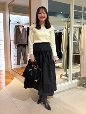 「デート/ロマンティック」｜「アイテム（トートバッグ）」を使った、Mihoさん（レディース・160cm）の秋コーディネート