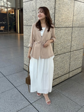 「アイテム（テーラードジャケット）」を使った、Mihoさん（レディース・159cm）の夏コーディネート