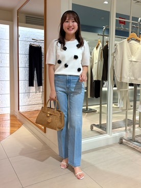 「アイテム（カチューシャ）」を使った、Mihoさん（レディース・159cm）の夏コーディネート