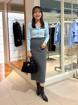 「アイテム（カチューシャ）」を使った、Mihoさん（レディース・159cm）の秋コーディネート