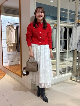 「アイテム（バレッタ/ヘアクリップ）」を使った、Mihoさん（レディース・159cm）の秋コーディネート