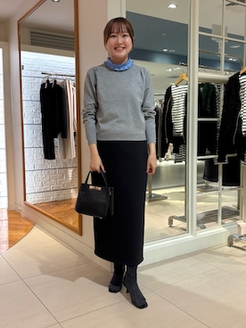 「アイテム（バレッタ/ヘアクリップ）」を使った、Mihoさん（レディース・159cm）の秋コーディネート