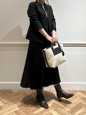 「ニット/セーター」｜「アイテム（ジャケット/アウター）」を使った、sariさん（レディース・162cm）の冬コーディネート