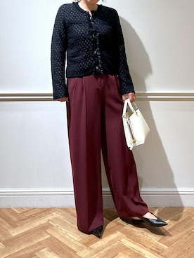 「アイテム（ノーカラージャケット）」を使った、sariさん（レディース・162cm・40代）の秋コーディネート