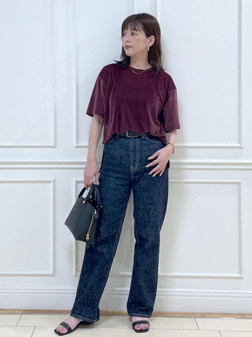 ROPE' / ロペ 【洗える】シアーベロアTシャツ 洗える】シアーベロアTシャツ（Tシャツ/カットソー）｜ROPE
