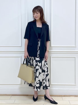 「キャミソール」｜「アイテム（ジャケット/アウター）」を使った、Rieさん（レディース・156cm）の夏コーディネート