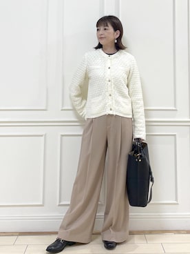 「アイテム（ローファー）」を使った、Rieさん（レディース・156cm・40代）の秋コーディネート