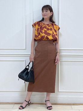 「アイテム（スカート）」を使った、Rieさん（レディース・156cm・40代）の夏コーディネート