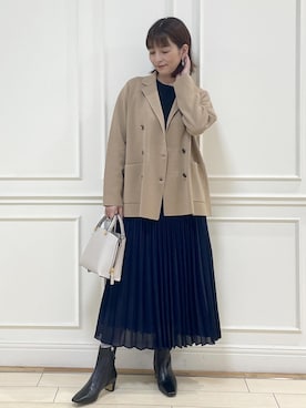 「アイテム（テーラードジャケット）」を使った、Rieさん（レディース・156cm・40代）の秋コーディネート