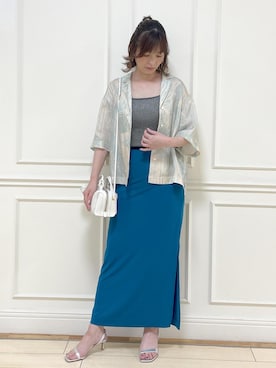 「ROPE'（ロペ）のアイテム（ショルダーバッグ）」を使った、Rieさん（レディース・156cm）の夏コーディネート