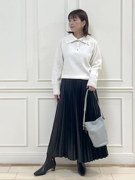 「アイテム（バッグ）」を使った、Rieさん（レディース・156cm・40代）の秋コーディネート