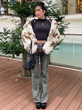 「BACK TO THE FIELD（バック トゥー ザ フィールド）のアイテム（パンツ）」を使った、namiさん（レディース・157cm）の冬コーディネート