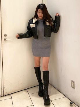 「SPIRALGIRL（スパイラルガール）のアイテム（その他アウター）」を使った、namiさん（レディース・157cm）の秋コーディネート