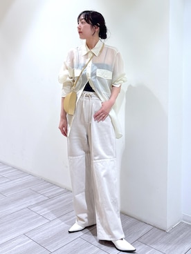 「アイテム（キーホルダー、イエロー系）」を使った、Fujimotoさん（レディース・155cm）の秋コーディネート