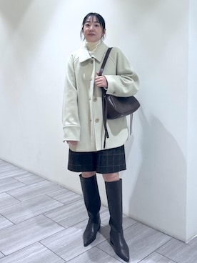 「アイテム（ステンカラーコート）」を使った、Fujimotoさん（レディース・155cm・30代）の秋コーディネート