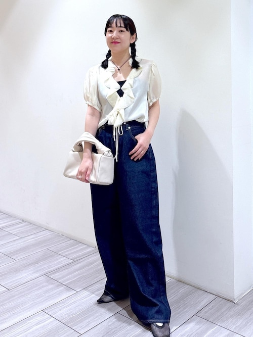 【PROVOKE（プロヴォーク）】別注 cupro raffle collar blouse