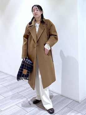 「アイテム（ステンカラーコート）」を使った、Fujimotoさん（レディース・155cm・30代）の秋コーディネート