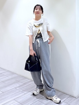 「アイテム（スウェットパンツ）」を使った、Fujimotoさん（レディース・155cm・30代）の夏コーディネート