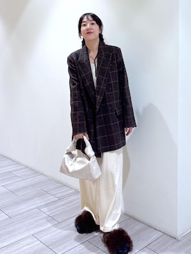 「ADAM ET ROPE'（アダムエロペ）の【PFT】Fuka musubi Small バッグ（ハンドバッグ）」を使った、Fujimotoさん（レディース・155cm・30代）の秋コーディネート