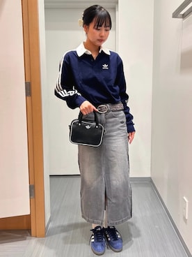 「アイテム（ポロシャツ）」を使った、HYさん（レディース・163cm）の夏コーディネート