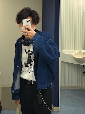 「DANTON（ダントン）のアイテム（デニムジャケット）」を使った、こたちゃん🐯さん（メンズ・175cm）の春コーディネート