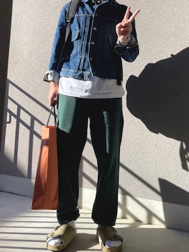 「JOURNAL STANDARD relume（ジャーナルスタンダード　レリューム）のアイテム（スウェットパンツ）」を使った、マーマレードさん（メンズ・168cm）の秋コーディネート