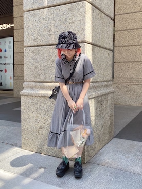 「merry jenny（メリージェニー）のアイテム（帽子）」を使った、🐰セイセイ青青🐰さん（レディース・156cm）の春コーディネート