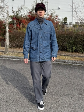 「Dickies（ディッキーズ）のアイテム（パンツ）」を使った、tomi🍡さん（メンズ・168cm）の冬コーディネート