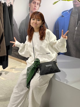 「アイテム（バンダナ/スカーフ、グリーン系）」を使った、たしろんさん（レディース・149cm）の夏コーディネート