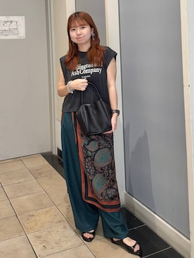 「アイテム（ストール/ショール）」を使った、たしろんさん（レディース・149cm）の夏コーディネート