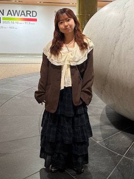 「アイテム（テーラードジャケット）」を使った、たしろんさん（レディース・149cm）の秋コーディネート