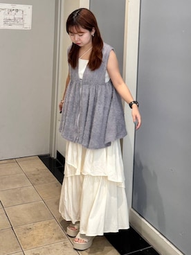 「アイテム（ベスト）」を使った、たしろんさん（レディース・149cm）の夏コーディネート