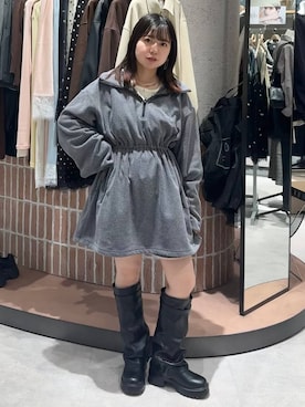 「LOWRYS FARM（ローリーズファーム）のアイテム（ワンピース）」を使った、たしろんさん（レディース・149cm）の秋コーディネート