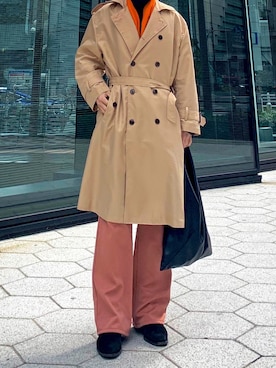「neos（ネオス）のアイテム（トレンチコート）」を使った、たかたかさん（メンズ・175cm）の冬コーディネート