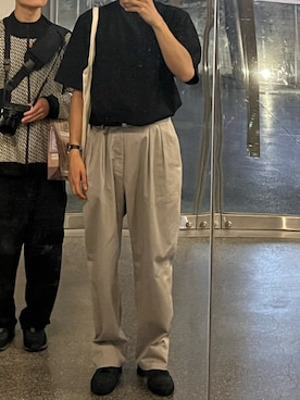 「NEAT（ニート）のアイテム（チノパンツ）」を使った、shibafk7さん（メンズ・177cm）の秋コーディネート