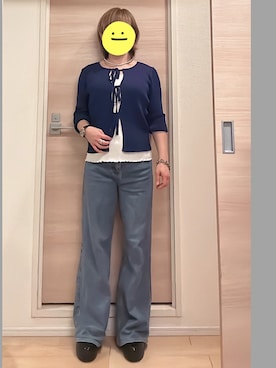 「OPAQUE.CLIP（オペークドットクリップ）のアイテム（デニムパンツ）」を使った、たまさん（レディース・152cm）の秋コーディネート