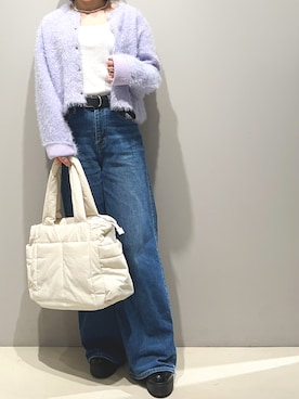 「OPAQUE.CLIP（オペークドットクリップ）のアイテム（デニムパンツ）」を使った、たまさん（レディース・152cm）の秋コーディネート