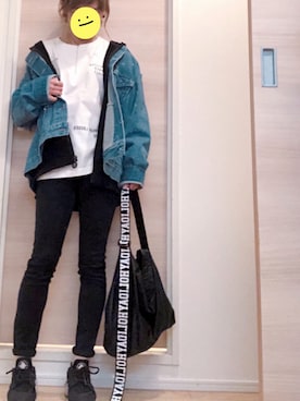 「ペイント」｜「アイテム（ジャケット/アウター）」を使った、たまさん（レディース・152cm）の秋コーディネート